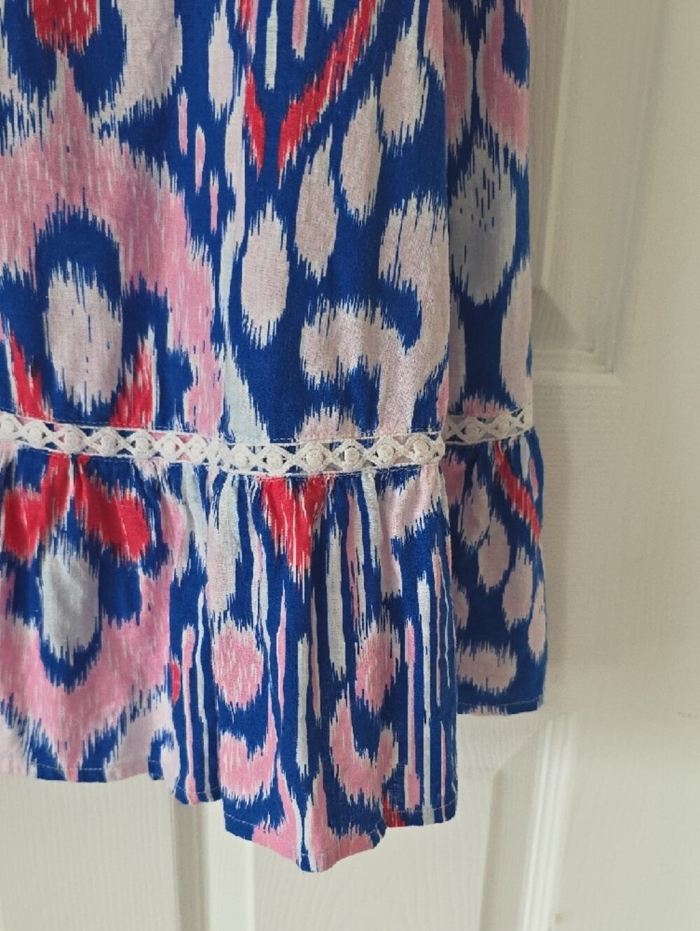 crown & ivy Blue, Pink & White Ikat-Print Sleeveless Dress Size M - Picture 8 of 13